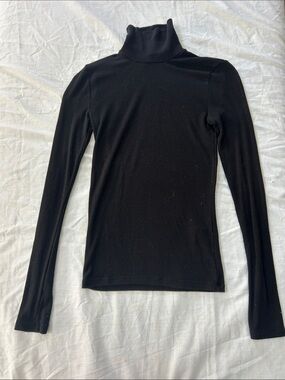 Aritzia Classic Black Turtleneck Long-Sleeve Top